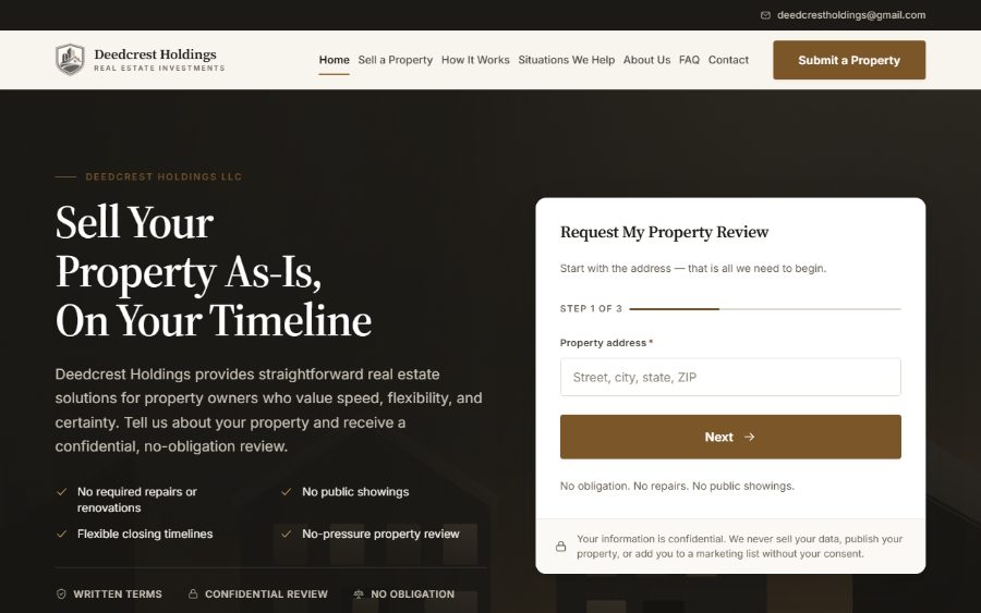 Deedcrest Holdings website